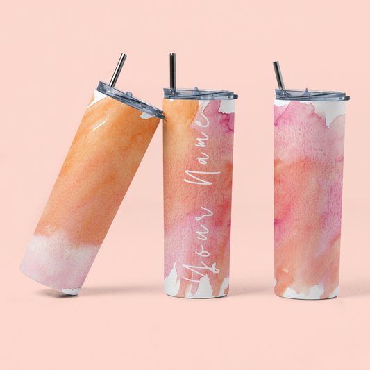 Customizable Pink & Orange 20oz Tumbler